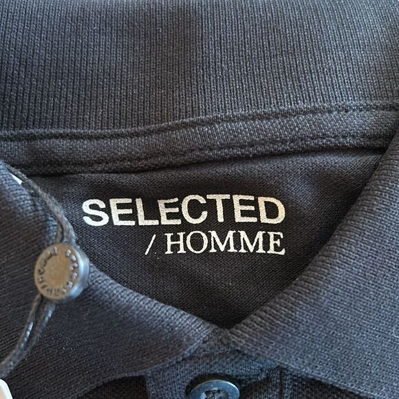 NEW Selected Homme Men's Black Polo Shirt - Picture 5 of 9